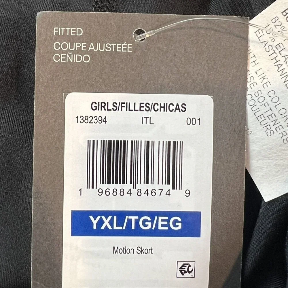 Under Armour Girls Black Motion Skort Skirted Shorts Size XL Fitted NWT